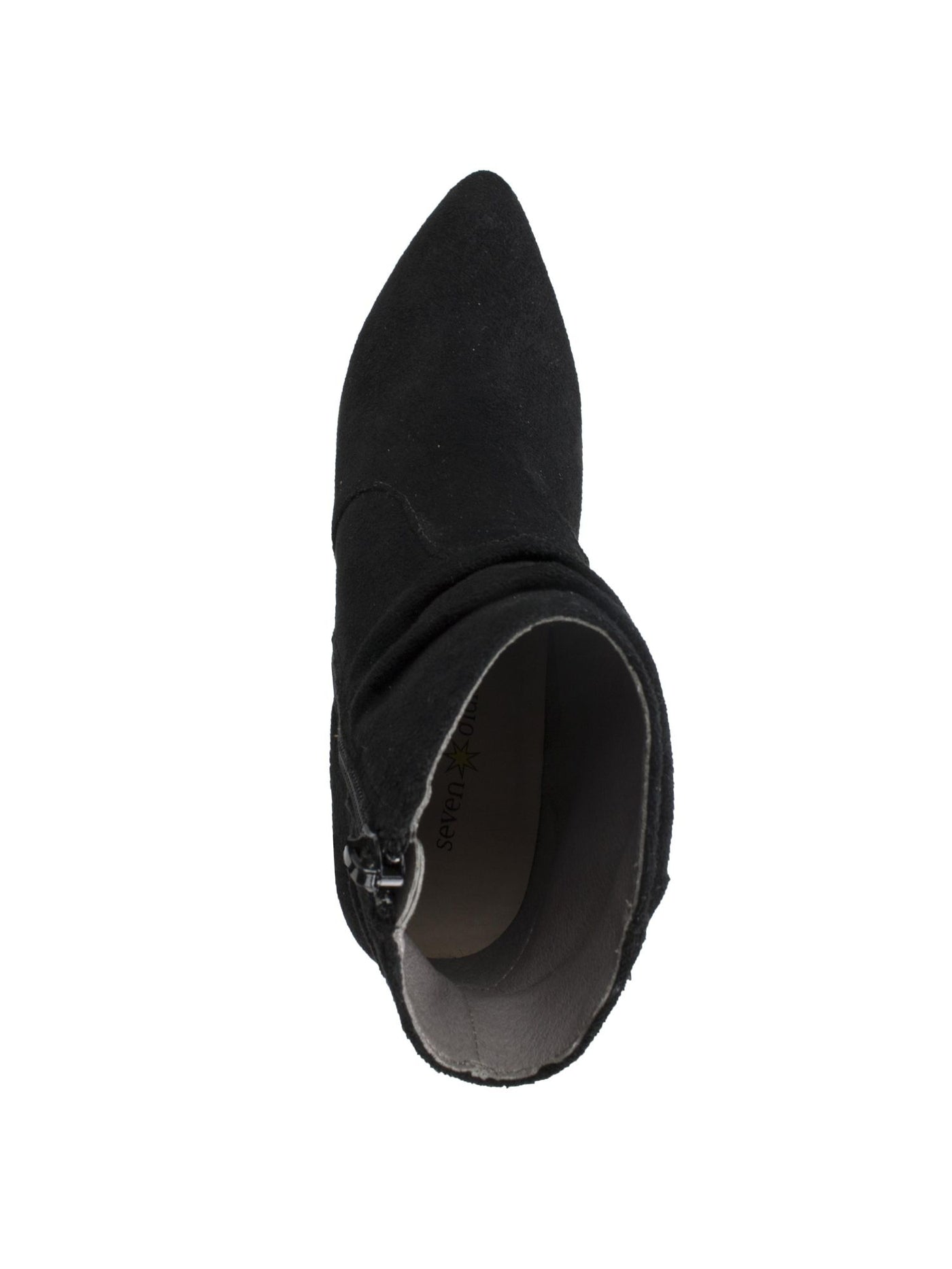 SEVEN DIALS Womens Black Comfort Padded Ruched Halsey Pointed Toe Block Heel Zip-Up Booties 10 M