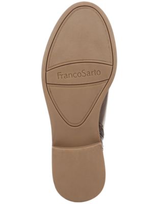 FRANCO SARTO Womens Brown Metallic Heel Notched Comfort Happily Round Toe Block Heel Zip-Up Leather Booties M