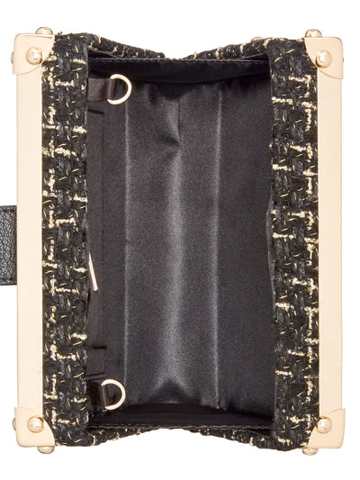 INC Women's Black Speckle Chain Strap Clutch Handbag Purse