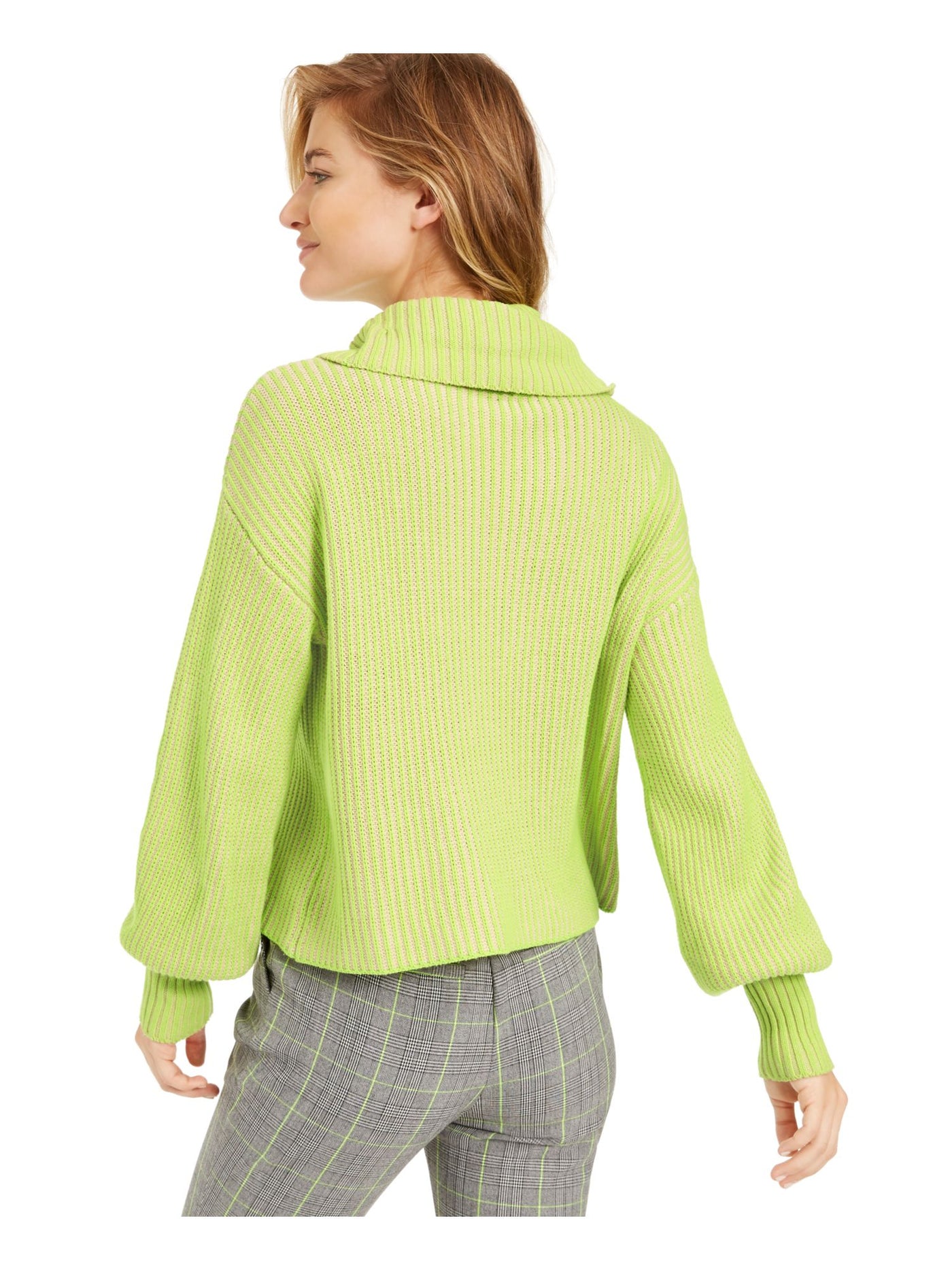 BAR III Womens Green Long Sleeve Cowl Neck Sweater XXS