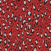 SANCTUARY Womens Red Animal Print Long Sleeve Knee Length Wrap Dress