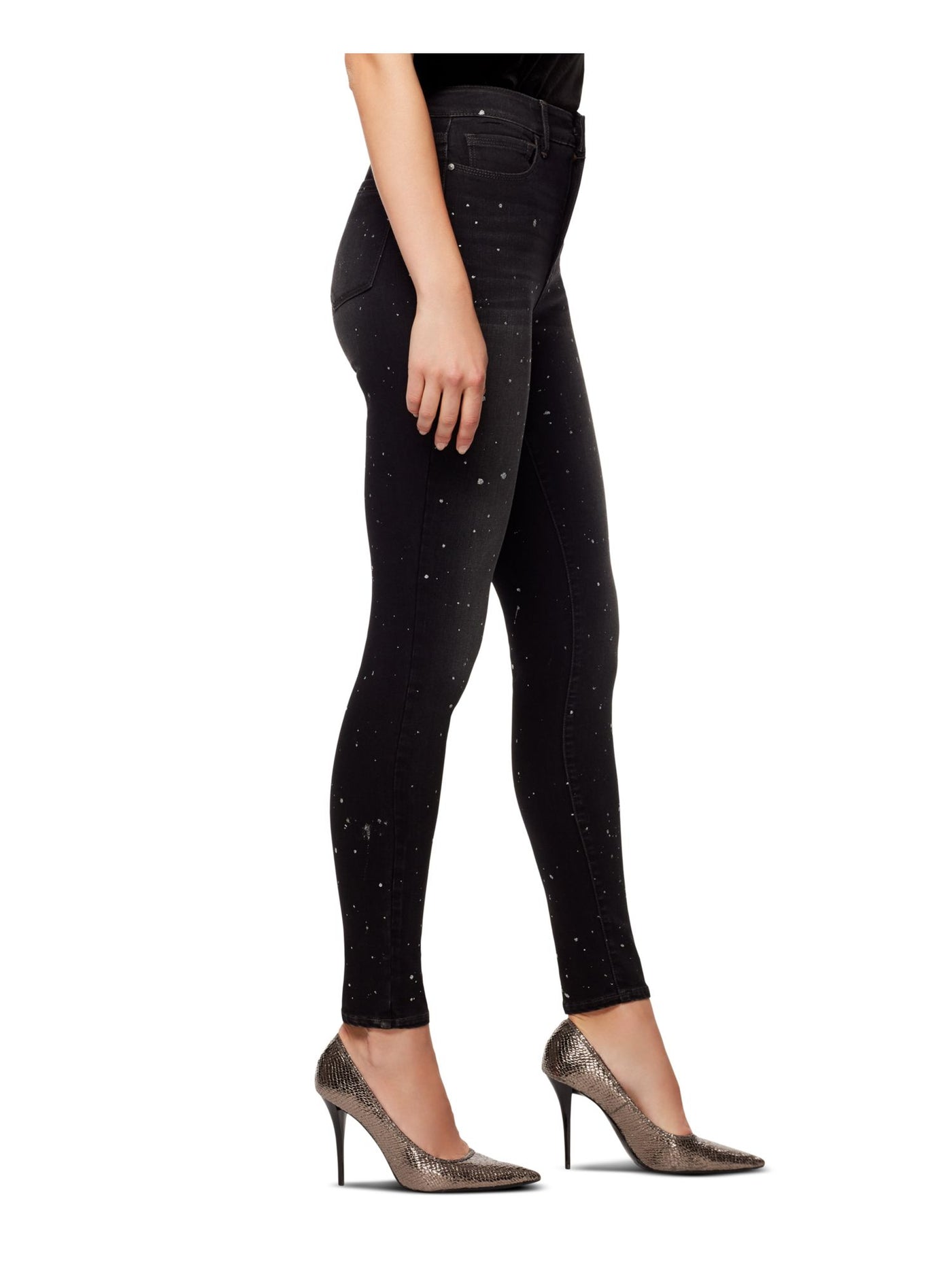 SANCTUARY Womens Black Embellished Skinny Jeans Plus 26W