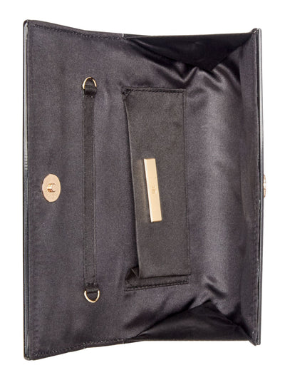 INC Women's Black Glitter PVC Chain Strap Clutch Handbag Purse