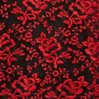 NANETTE LEPORE Womens Red Sheer Floral 3/4 Sleeve V Neck Top