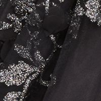 TRIXXI Womens Black Textured Floral Spaghetti Strap V Neck Short Evening Fit + Flare Dress