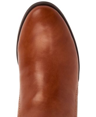 STYLE & COMPANY Womens Brown Stretch Panel Buckle Accent Vannie Round Toe Block Heel Zip-Up Riding Boot M