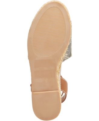 STEVEN Womens Beige Snake 1.5" Platform Stretch Gore Ankle Strap Cushioned Kini Round Toe Wedge Buckle Espadrille Shoes M