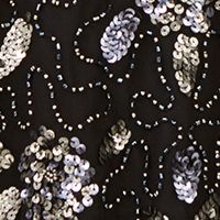 ADRIANNA PAPELL Womens Black Embellished Flutter Capelet Sleeves V Neck Evening Top