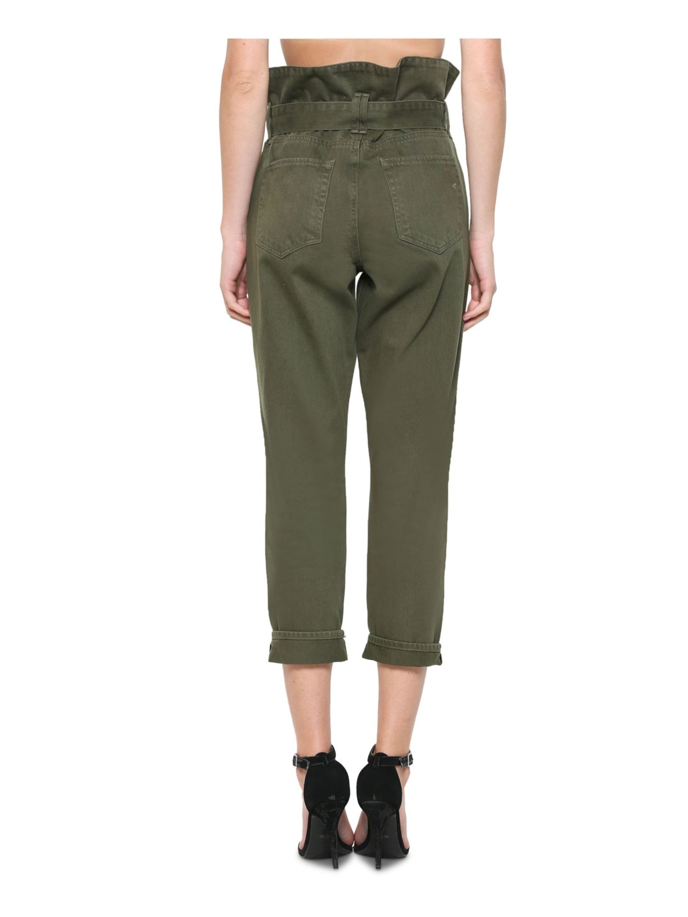 Hidden Womens Green Belted Pants Size: 24 Waist