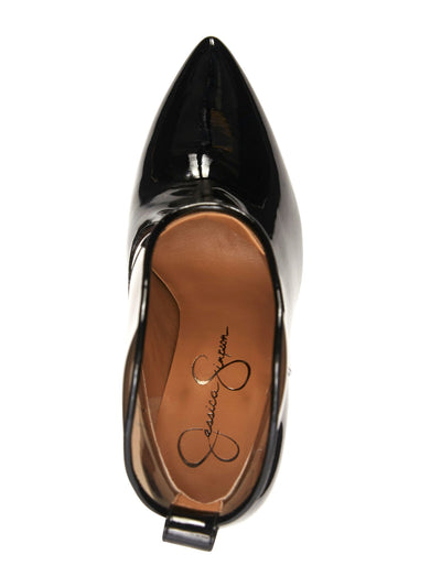 JESSICA SIMPSON Womens Black Translucent Upper Panels Cushioned Periya Pointed Toe Stiletto Dress Western Boot 5.5 M