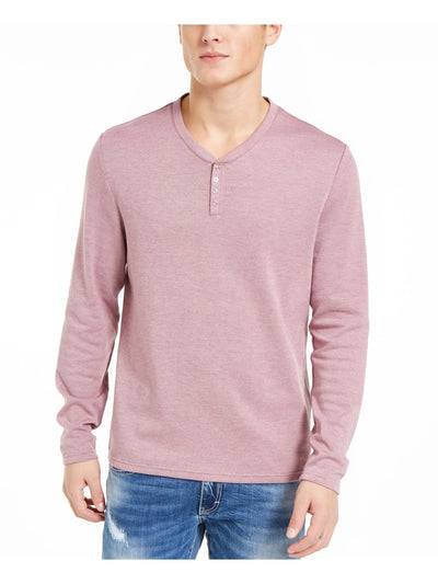 INC Mens Light Purple Heather Long Sleeve Scoop Neck Pullover Sweater S