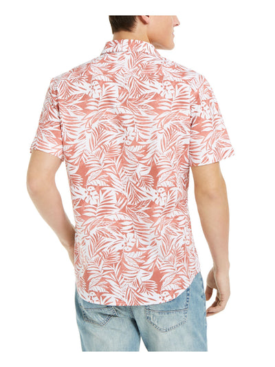 Sun + Stone Mens Coral Patterned Shirt S