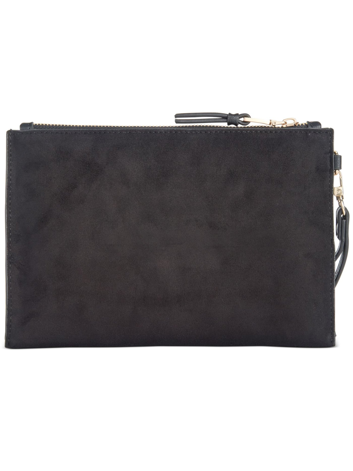 INC Women's Black Sequined Suede Satchel Handbag Wristlet