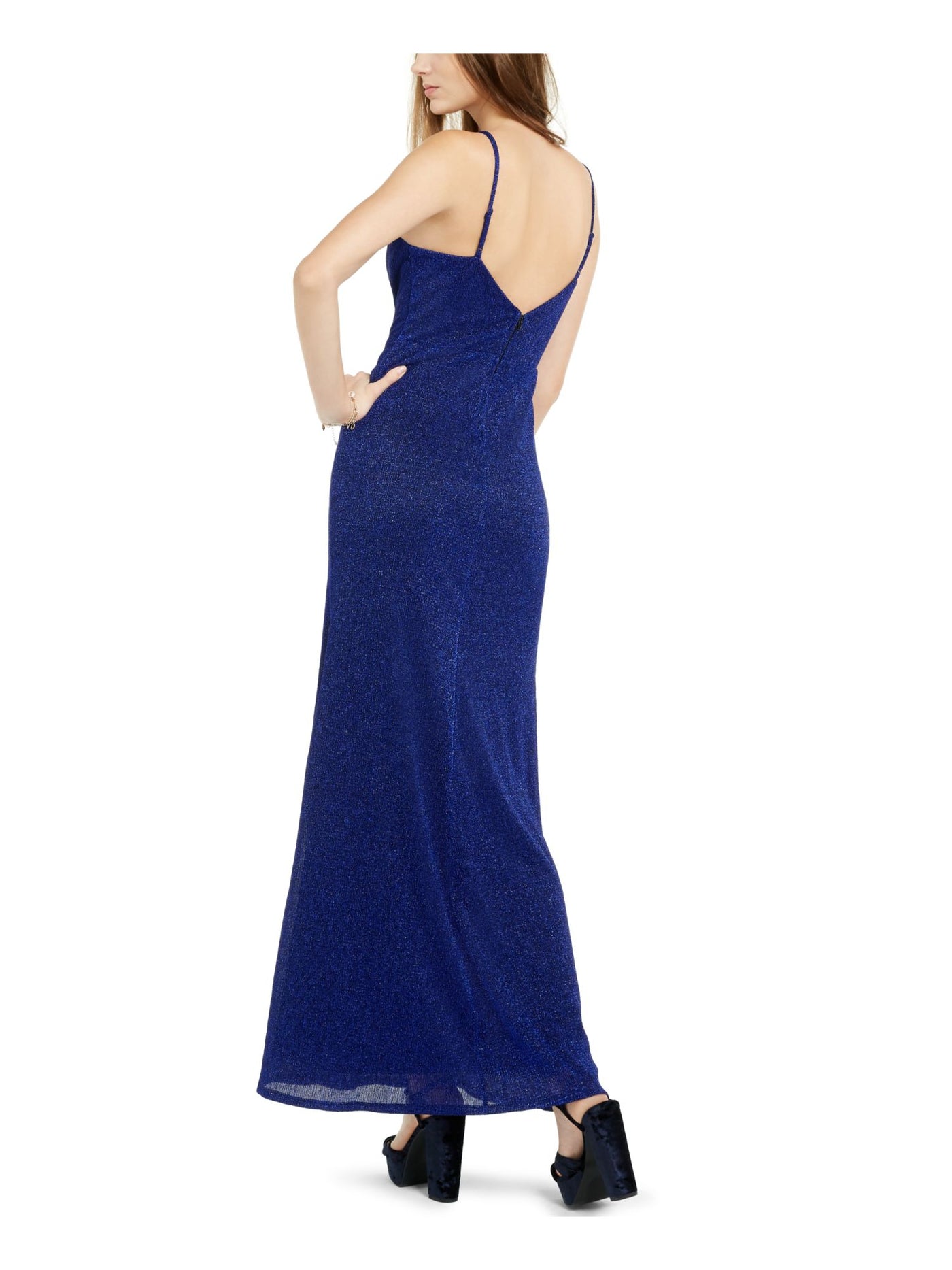 CITY STUDIO Womens Blue Full-Length Empire Waist Evening Dress Juniors 5