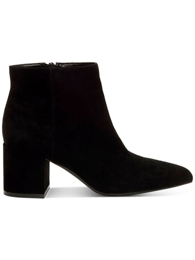 INC Womens Black Comfort Omira Pointed Toe Block Heel Zip-Up Leather Booties 10 M