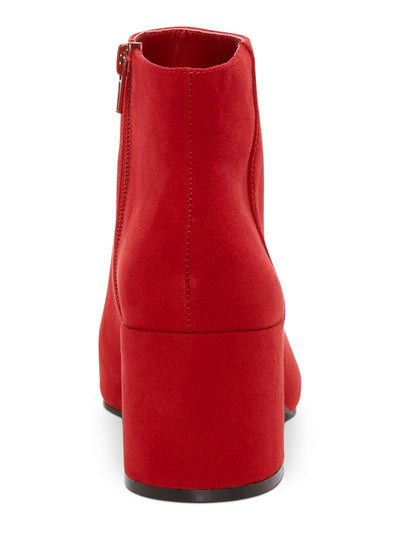 INC Womens Red Comfort Omira Pointed Toe Block Heel Zip-Up Booties 5 M
