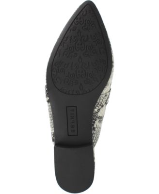 ESPRIT Womens Beige Snake Print Band Overlay Padded Jade Pointed Toe Block Heel Slip On Mules M