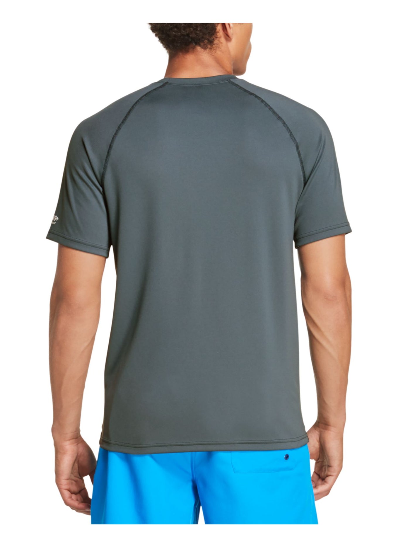SPEEDO Mens Gray Logo Graphic Classic Fit Quick-Dry T-Shirt S