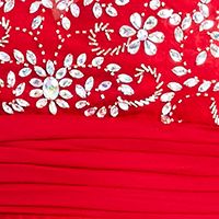 B DARLIN Womens Red Embellished Sleeveless Halter Full-Length Prom Fit + Flare Dress