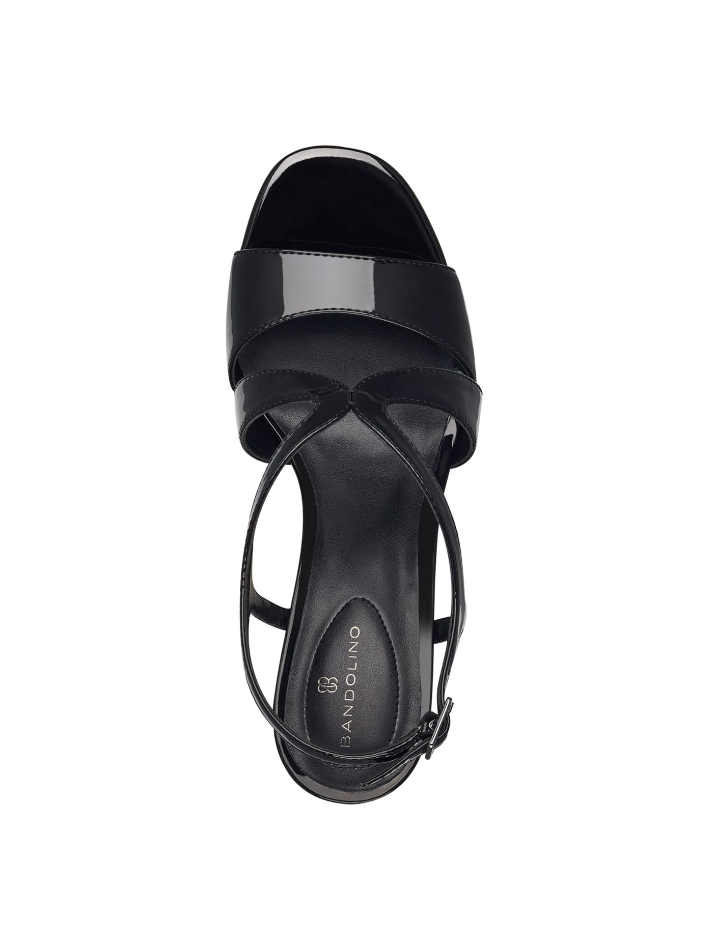 BANDOLINO Womens Black Comfort Padded Strappy Tamar Square Toe Stiletto Buckle Slingback Sandal 6 M