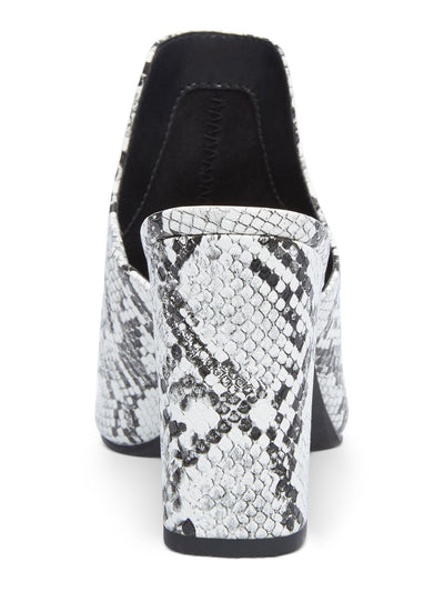 WILD PAIR Womens Black Snake Print Comfort Carlita Pointed Toe Block Heel Slip On Heeled Mules Shoes 6 M