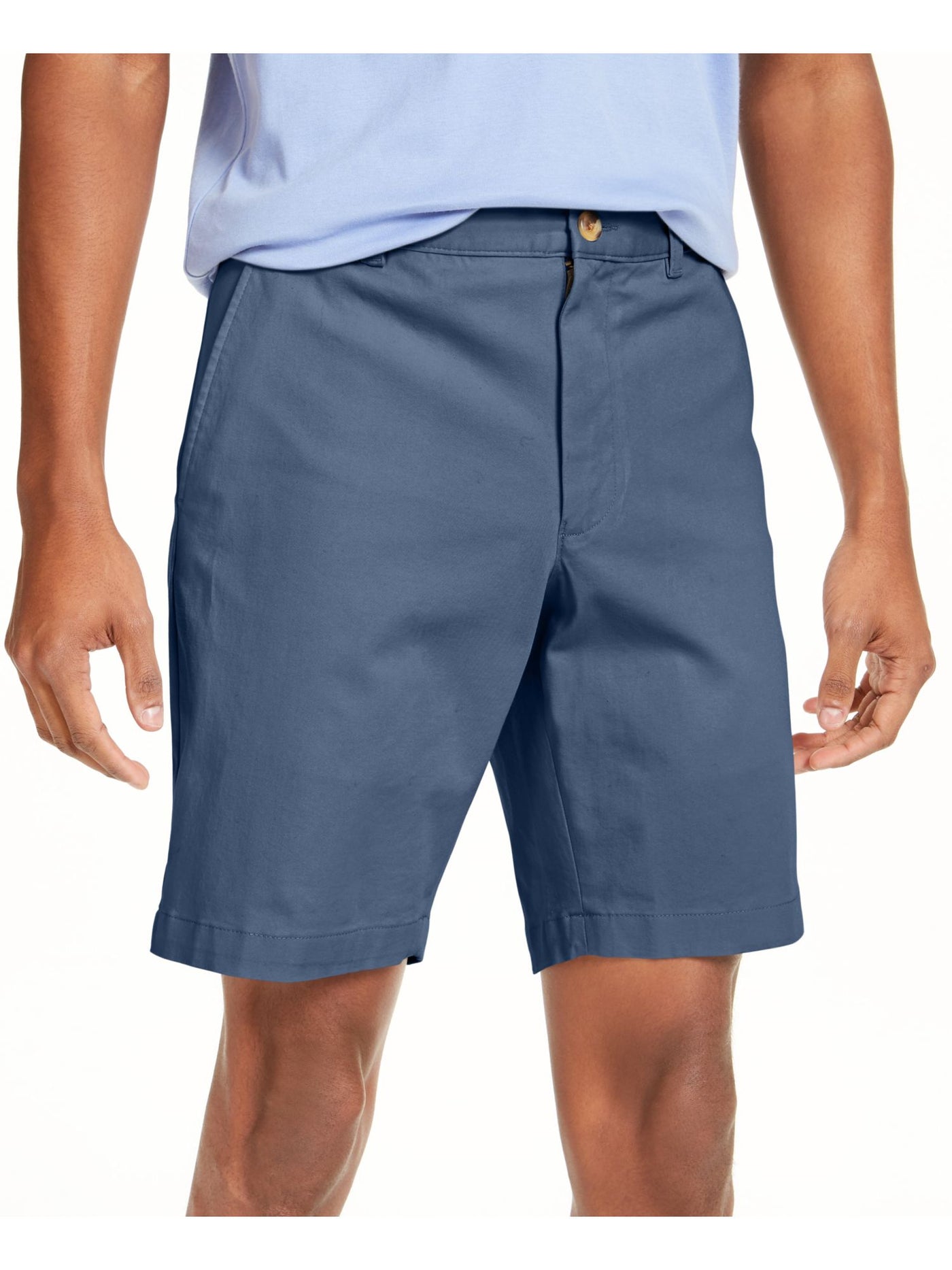 CLUBROOM Mens Light Blue Classic Fit Stretch Shorts 32 Waist