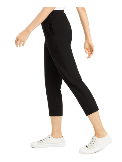 EILEEN FISHER Womens Black Stretch Zippered Tapered Ankle Pants Wear To Work Pants S