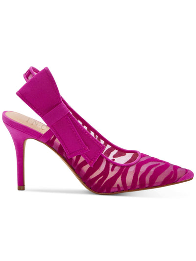 INC Womens Purple Zebra Print Mesh Bow Accent Padded Coletta Pointed Toe Stiletto Slip On Slingback 6 M