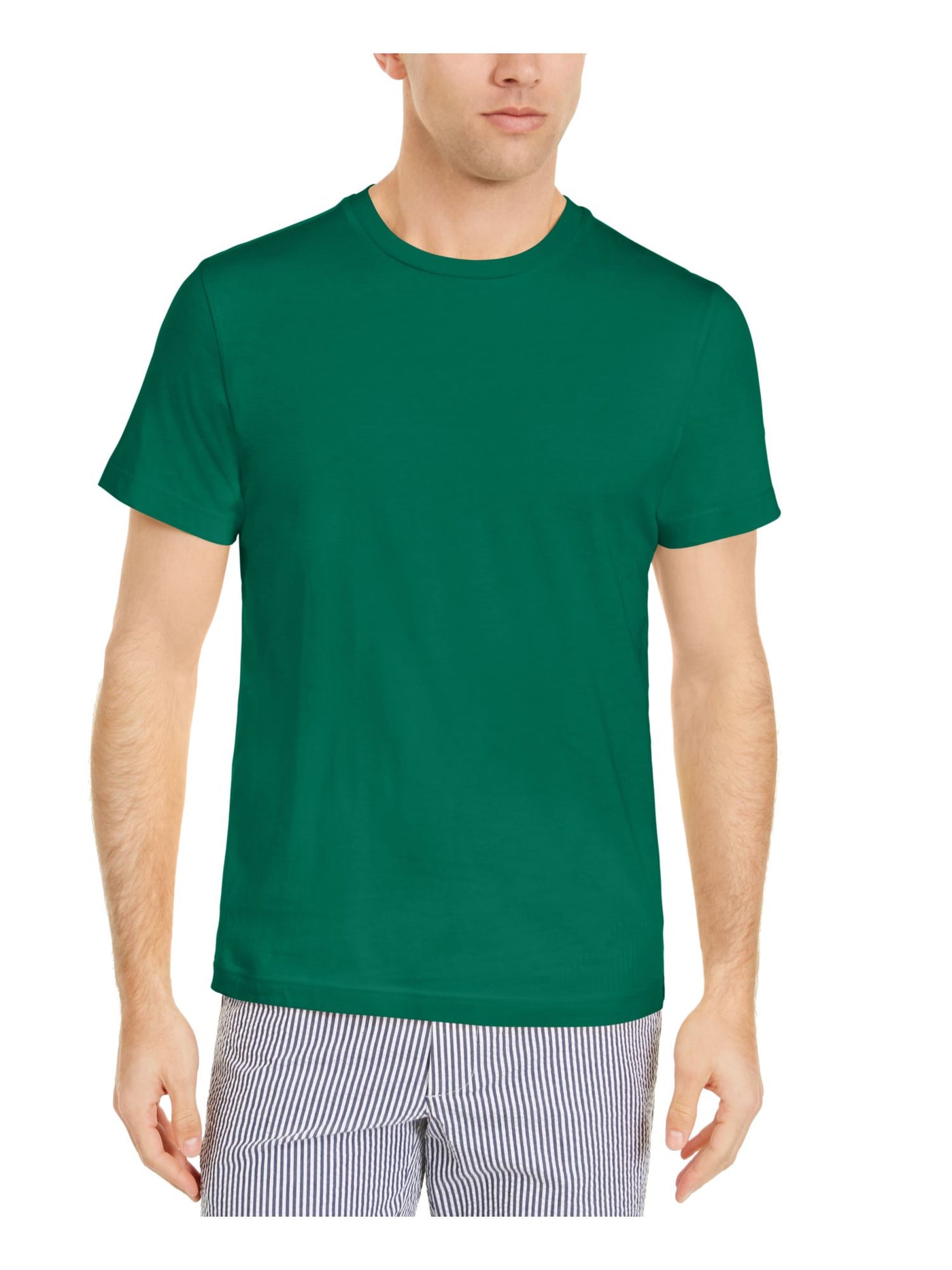 CLUBROOM Mens Green Lightweight, Classic Fit Moisture Wicking T-Shirt L