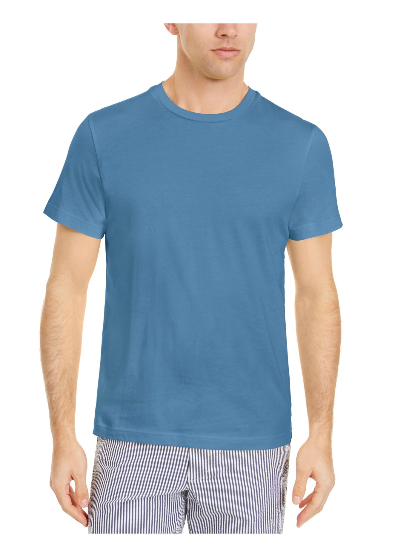 CLUBROOM Mens Blue Classic Fit Moisture Wicking T-Shirt S