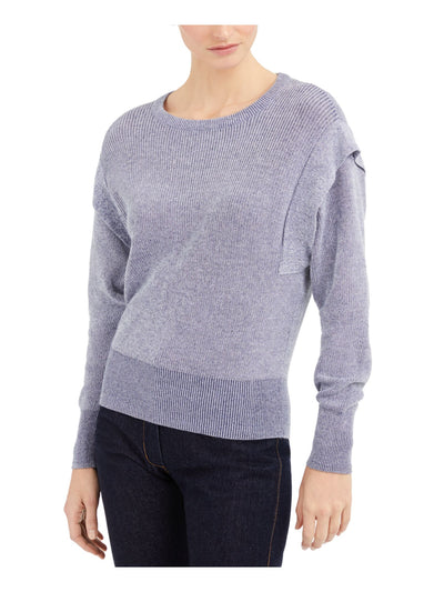 INC Womens Blue Patterned Long Sleeve Jewel Neck Sweater Size: XXL