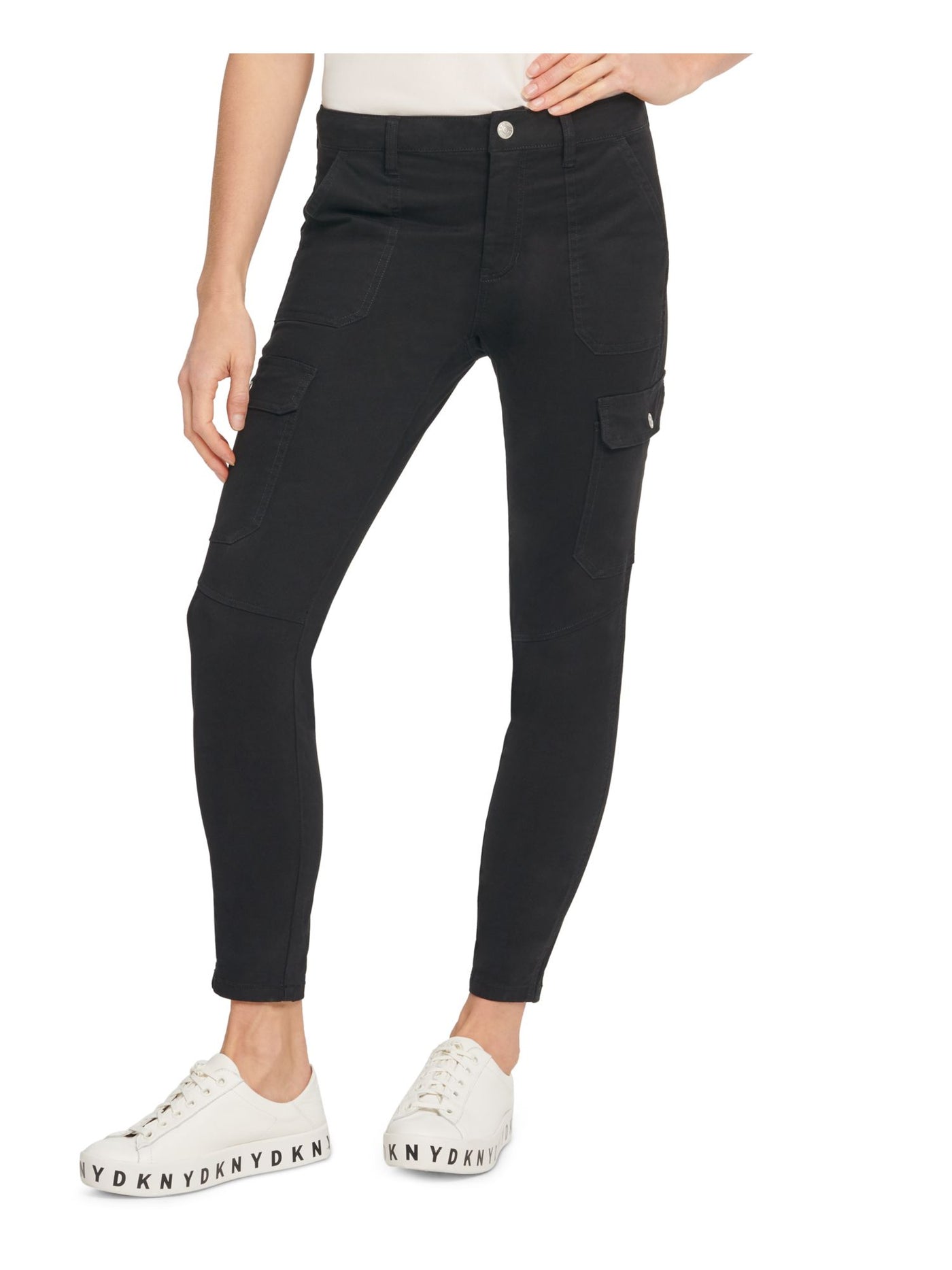 DKNY Womens Black Zippered Pocketed Skinny Pants 27 Waist