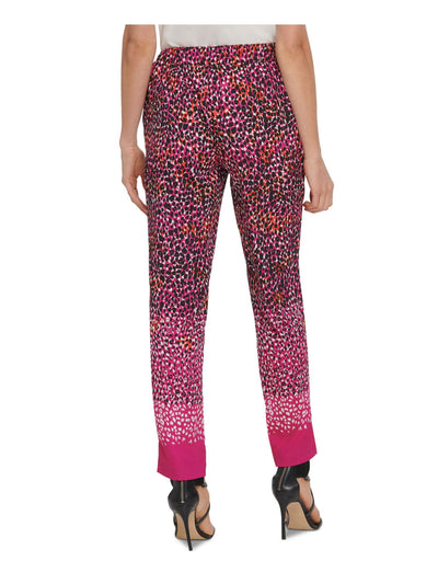 DKNY Womens Purple Animal Print Straight leg Pants XS