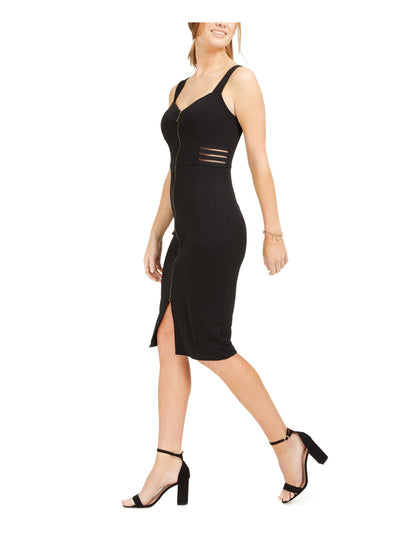 BCX Womens Black Sleeveless Knee Length Body Con Party Dress Juniors Size: 1