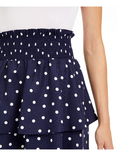 MAISON JULES Womens Navy Polka Dot Short Ruffled Skirt XL
