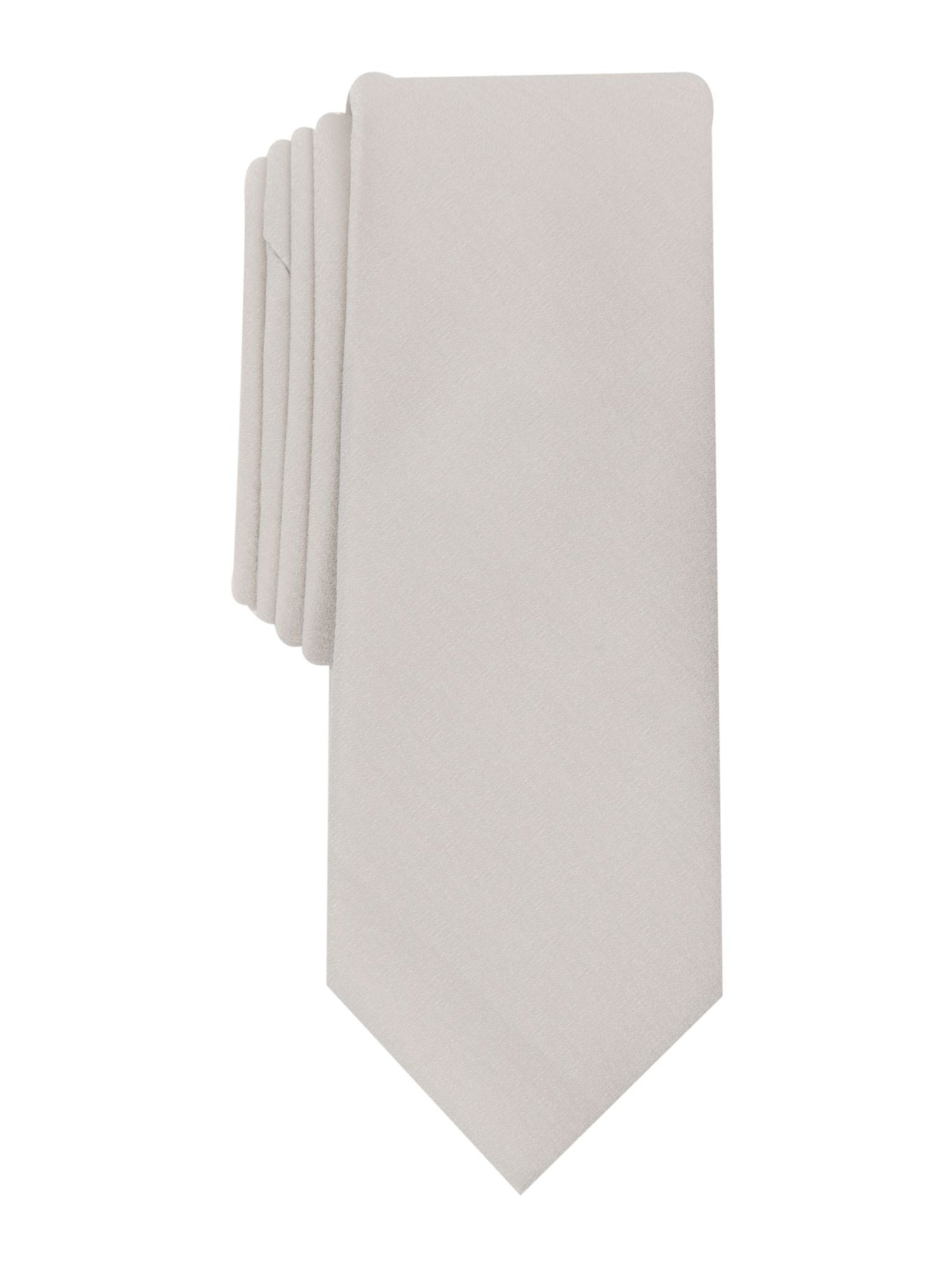 BAR III Mens Gray Solid Classic Skinny Neck Tie