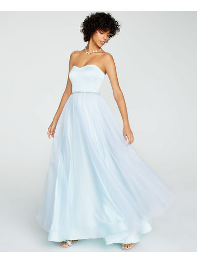 BETSEY JOHNSON Womens Aqua Sleeveless Full-Length Empire Waist Prom Dress 10