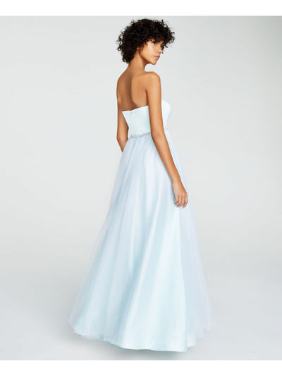 BETSEY JOHNSON Womens Aqua Sleeveless Full-Length Empire Waist Prom Dress 10