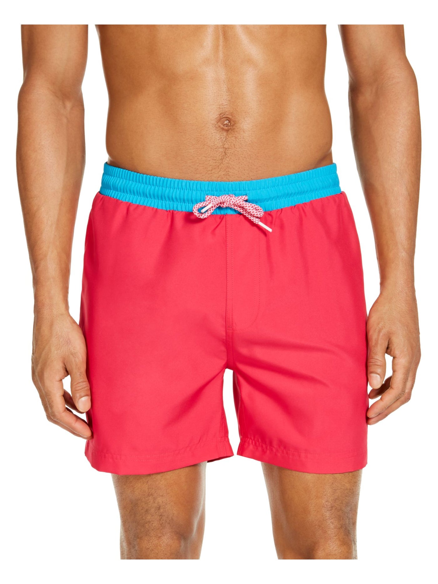 INC Mens Pink Lined Color Block Classic Fit Swim Trunks XL