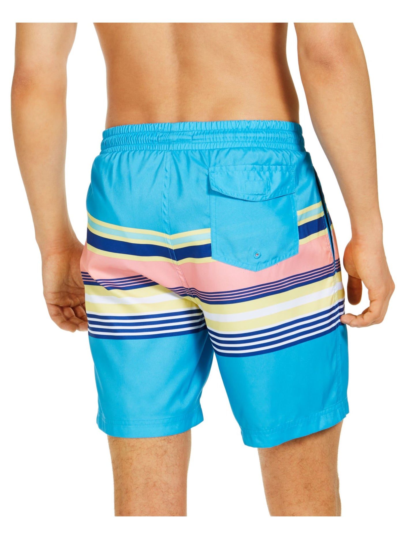 CLUBROOM Mens Turquoise Drawstring Striped Shorts XXL