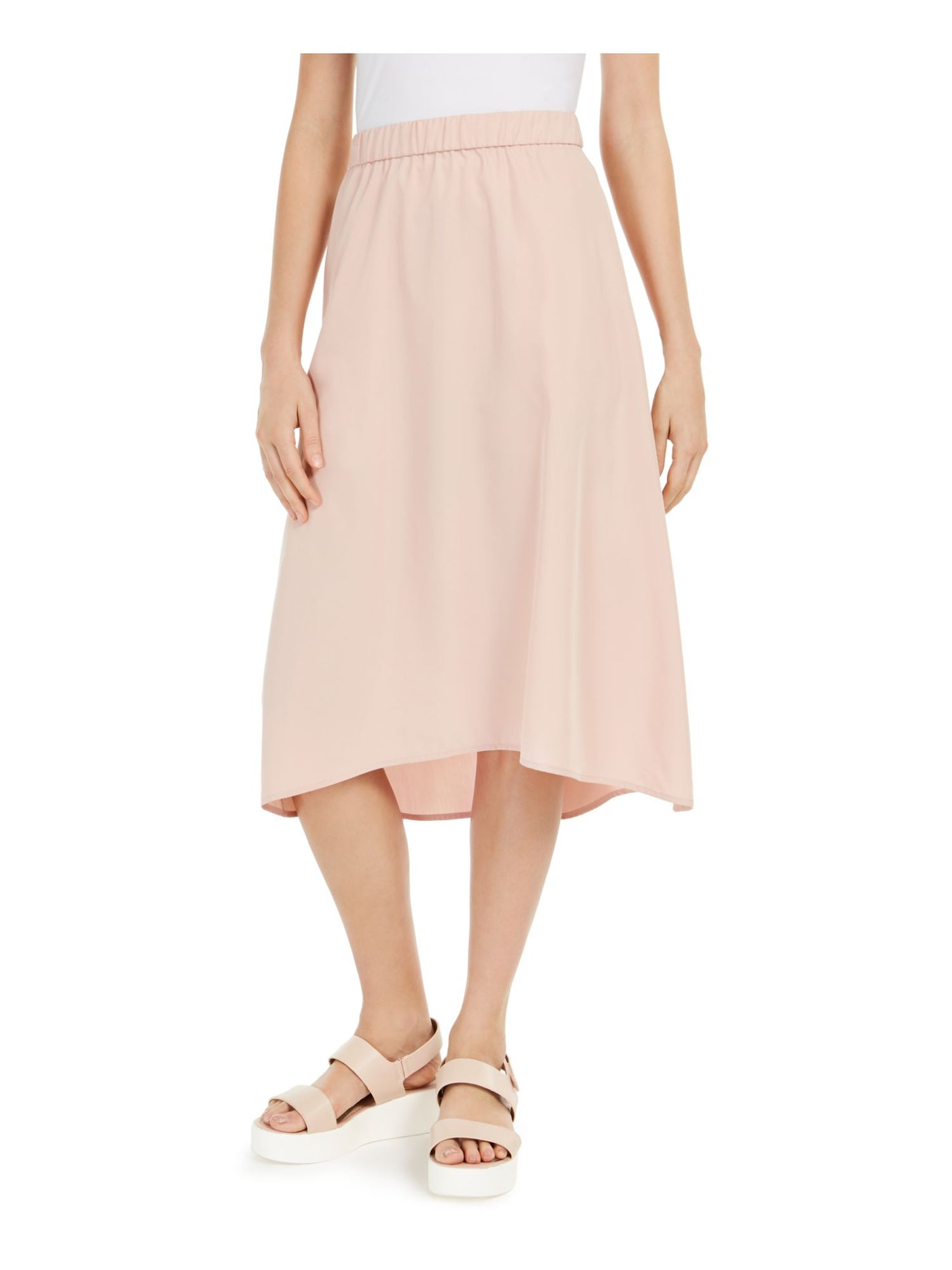 EILEEN FISHER Womens Pink Pocketed Midi Hi-Lo Skirt XL