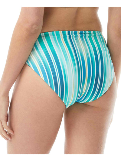 VINCE CAMUTO SWIM Women's Blue Striped Pull On Reversible High Leg Swimsuit Bottom S