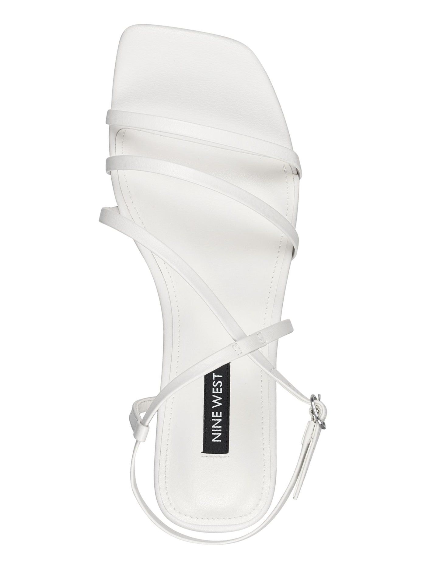 NINE WEST Womens Ivory Comfort Strappy Adjustable Mani Square Toe Block Heel Buckle Slingback Sandal 9 M