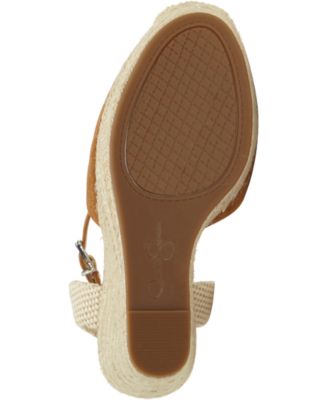 JESSICA SIMPSON Womens Brown 1" Platform Ankle Strap Woven Zestah Almond Toe Wedge Buckle Espadrille Shoes M