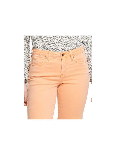 NYDJ Womens Orange Stretch Zippered Wide Leg Jeans 16