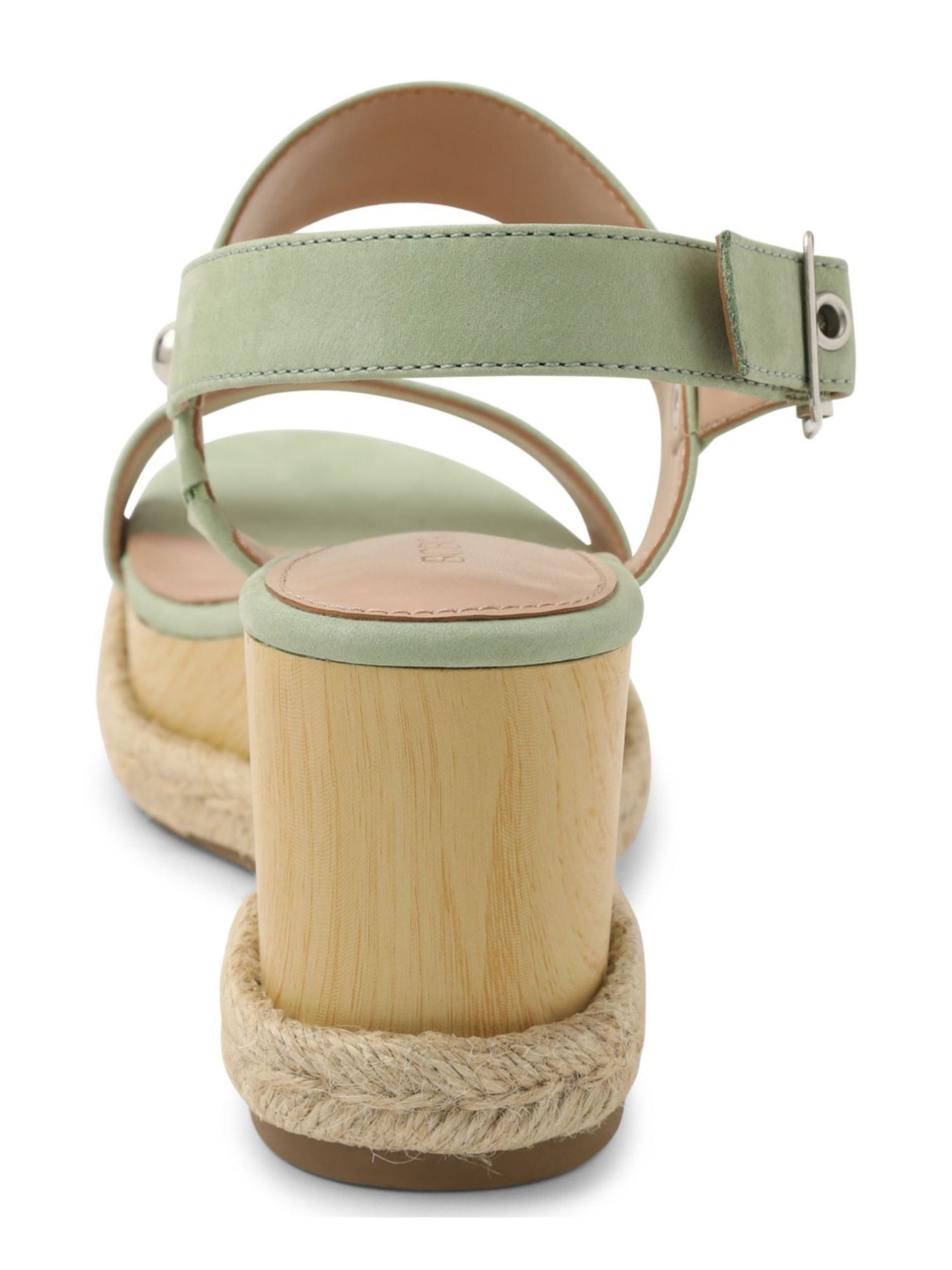 BCBGENERATION Womens Green 1.5" Platform Studded Adjustable Strap Cushioned Allia Round Toe Wedge Buckle Dress Espadrille Shoes 5.5