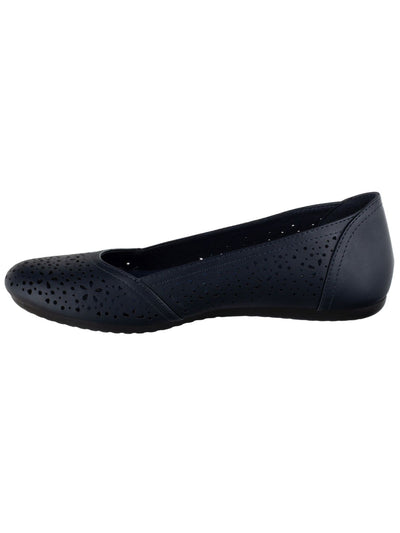 EASY STREET Womens Navy Perforated Cushioned Brooklyn Round Toe Slip On Ballet Flats 6