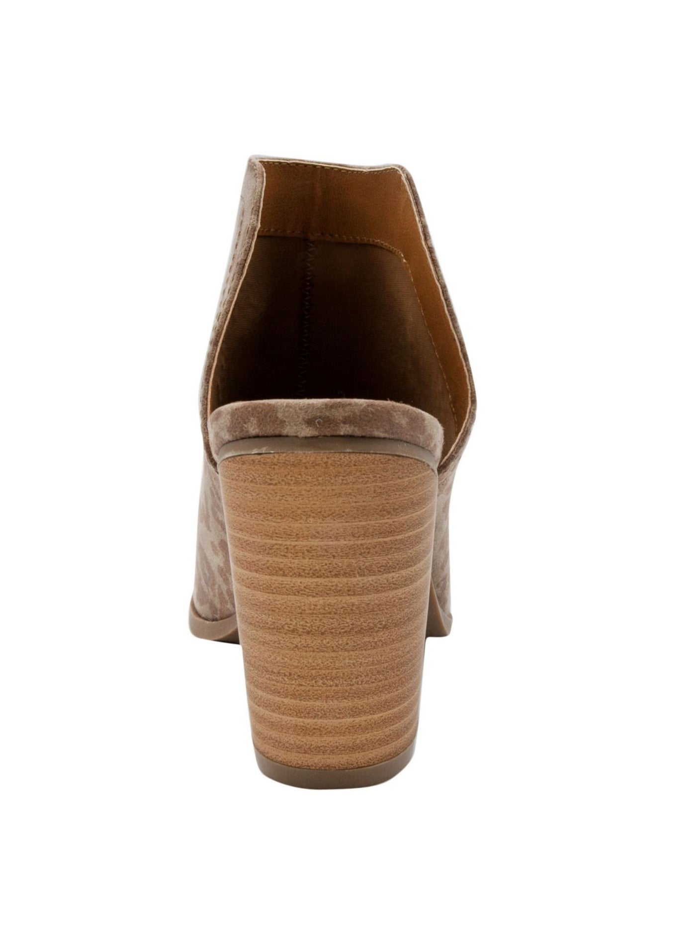 SUGAR Womens Brown Animal Print Peppermint Peep Toe Block Heel Slip On Dress Heeled Mules Shoes 9.5