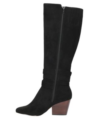 BELLA VITA Womens Gray Buckle Accent Round Toe Block Heel Zip-Up Dress Boots 7.5