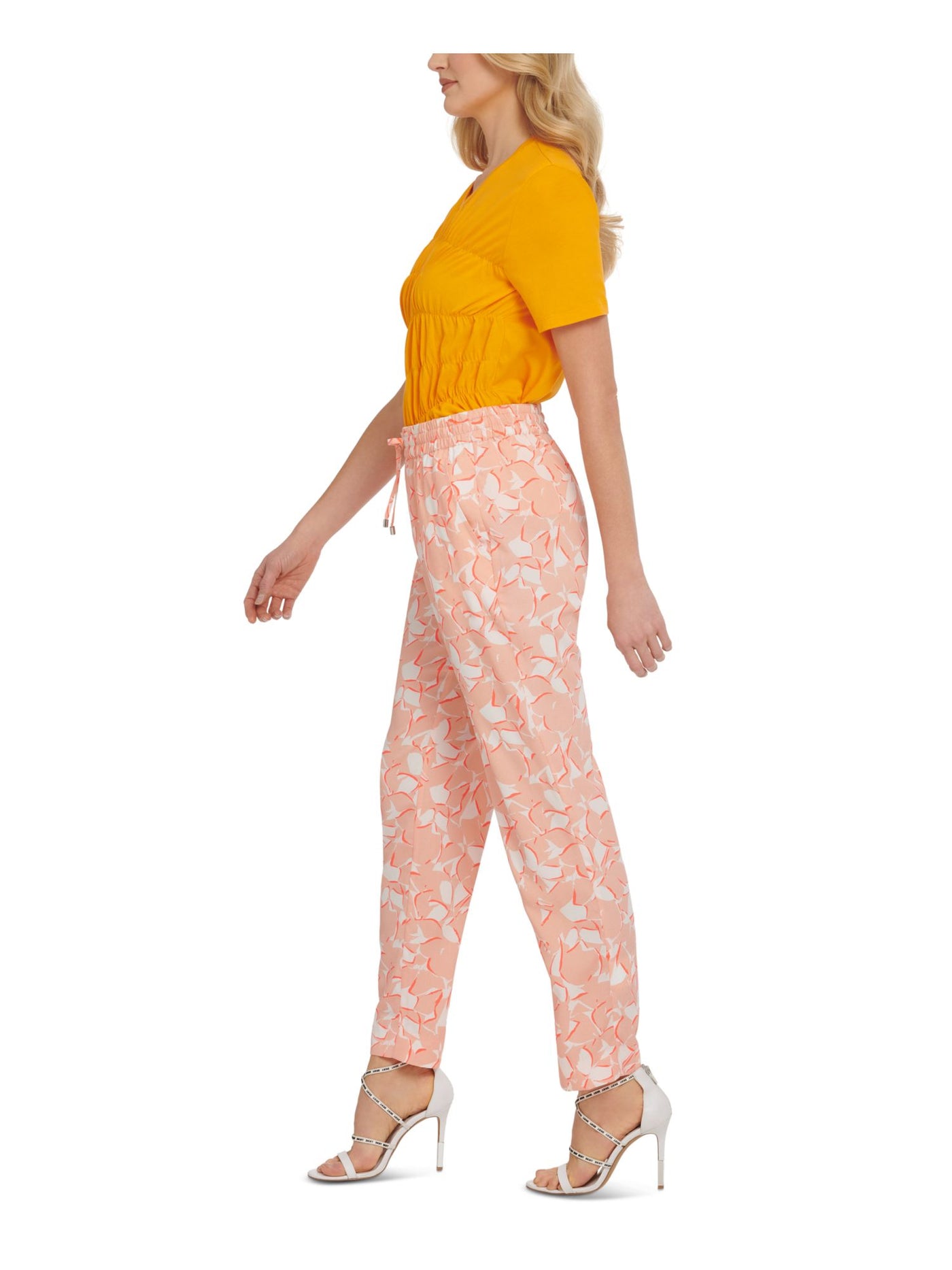 DKNY Womens Coral Stretch Printed Straight leg Pants M